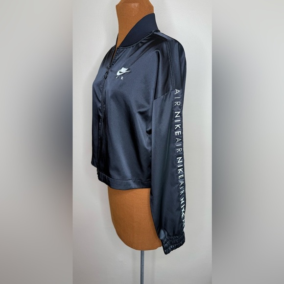 Nike Air Satin Track Crop Jacket Black Size Small - Picture 3 of 11